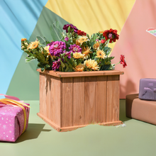 Load image into Gallery viewer, 15-inch Latte Wooden Planter
