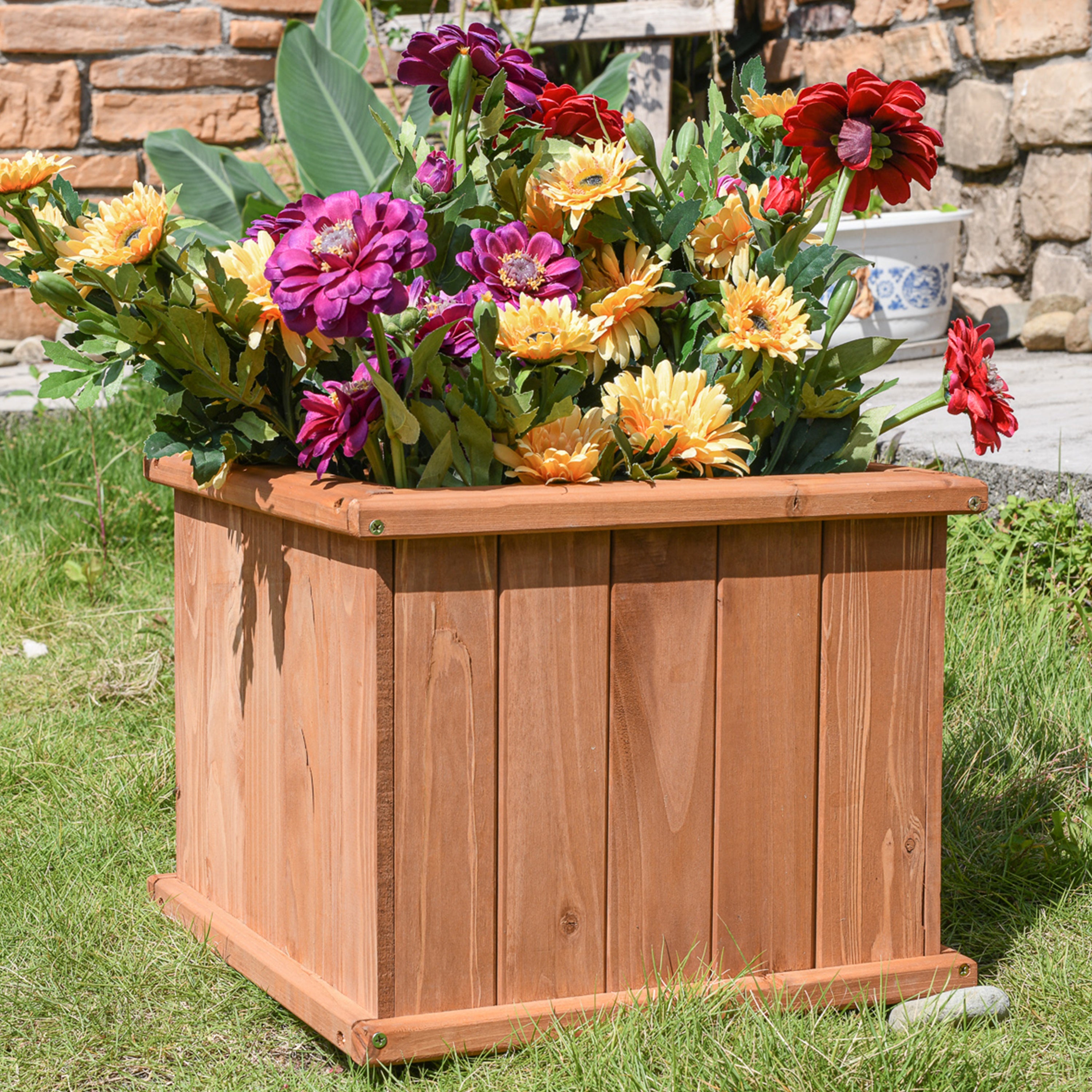15-inch Latte Wooden Planter – WAPPACK